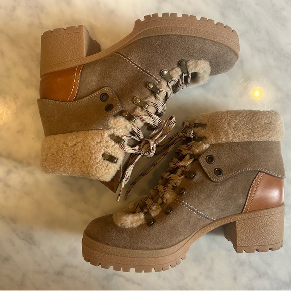 SEE BY CHLOÉ
Eileen Shearling-Trimmed Ankle Boots - Picture 2 of 8